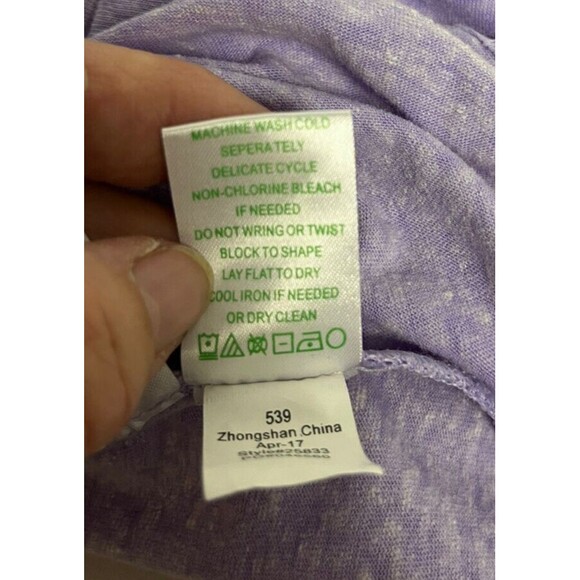 Lilly Pulitzer T Shirt Womens XXS - Comfy, soft Tabbed sleeves lavender Linen - Picture 7 of 9